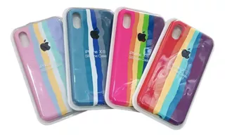 Silicon Case Rainbow Para iPhone X Xs