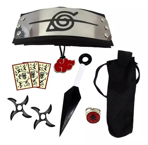 Fantasia Sasuke Uchiha Infantil Kit+bandana+kunai+shuriken