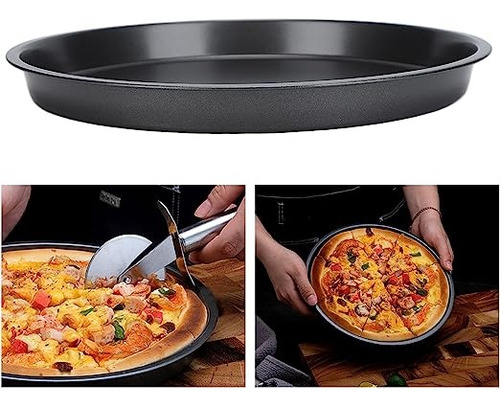 Molde Hornear Reposteria Pay Tarta Pizza Antiadherente 25cm Color Gris