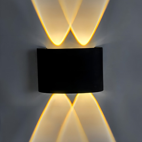 Arandela De Efeito Preta Com Led Amarelo Plástico 4x1w Ip20