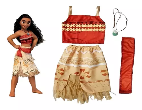 Fantasia Moana Conjunto Infantil com Acessório Colar