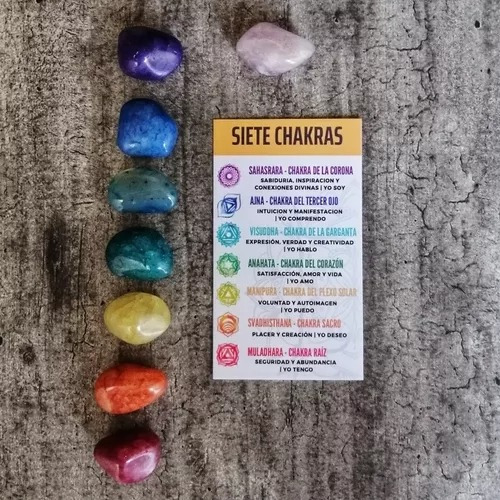 Set Piedras 7 Chakras Cuarzos Naturales Reiki Amatista 