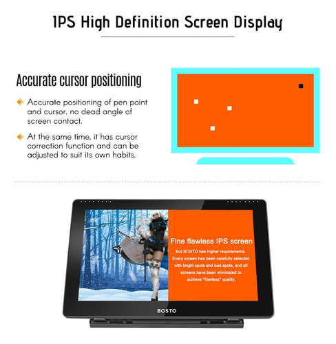 16hd Ips Gráficos Dibujo Tableta Monitor Pantalla 1920*1080