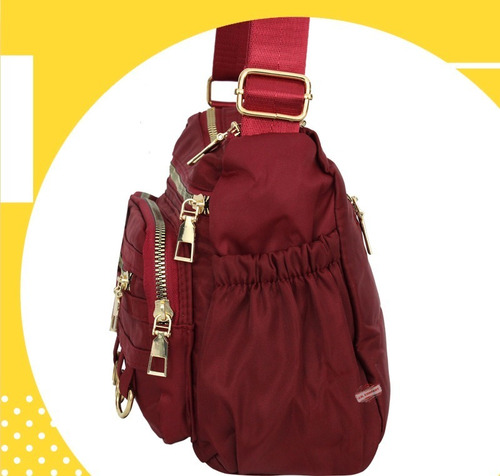 Imagen 6 de 7 de Bolsa Crossbody Multiples Compartimentos Moda Casual Wb-217