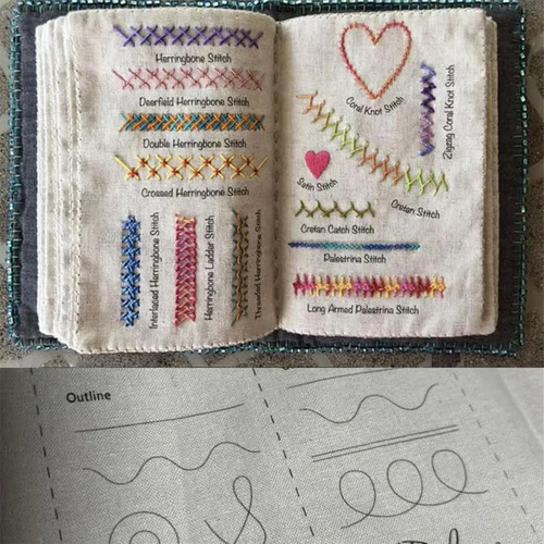 Libro De Puntadas De Bricolaje, Libro De Puntadas De Bordado