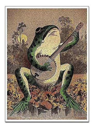Ixmah Banjo Frog Art Poster Canvas Painting Creativity ...