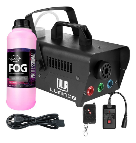 Kit Maquina De Fumaça 600w C/ Controle Com Fio+liquido+frete