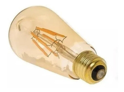 Lámpara Filamento Led Decoración Cálida Vidrio Ambar 4w
