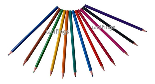 12 Lapices De Colores + Sacapuntas En Tubo Utiles Escolares