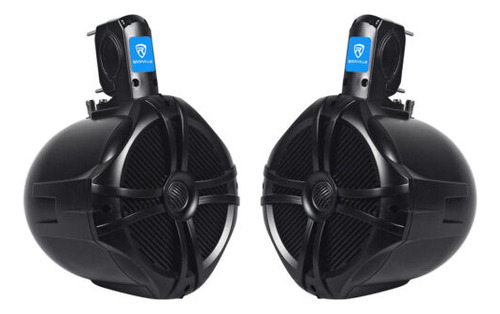 (4) Rockville Rwb80b 8 Black 2 Way 300 Watt Marine Wake Ccc