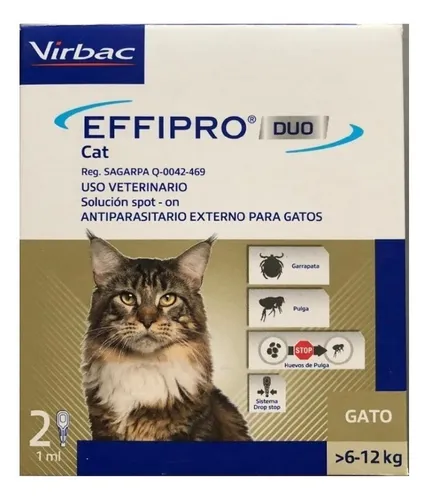 comprar Pipeta Antipulgas Gato Effipro Duo Externo Virbac 6 A 12 Kg 