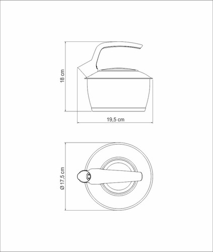 Imagem 4 de 6 de Chaleira Indução Aço Inox Tramontina, Fundo Triplo 1,5 Lt