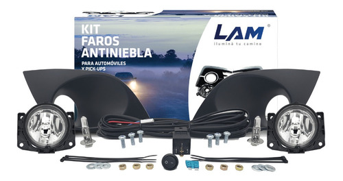 Kit Conjunto Faros Antiniebla Fiat Palio F4 Negra 2016 2017
