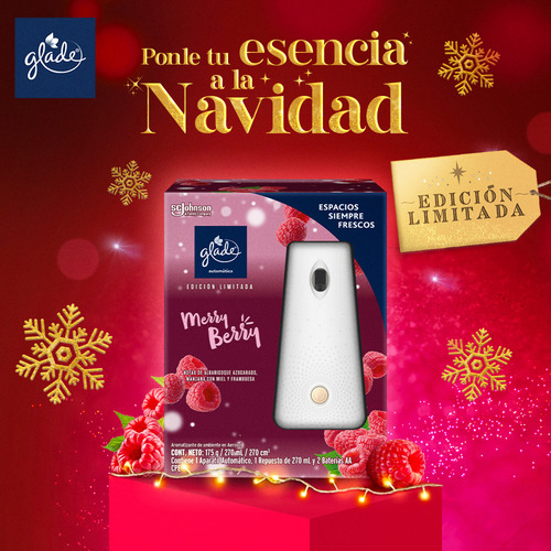 Aromatizante Glade Aparato Automático Merry Berry 270ml
