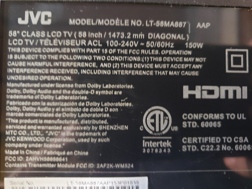 Fuente Jvc Tl-58ma887 (Usado)