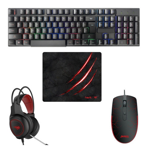 Combo Gamer | Teclado - Mouse - Auriculares - Pad Mouse