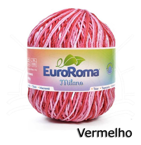 Barbante Euroroma Milano 400g 1000 Vermelho