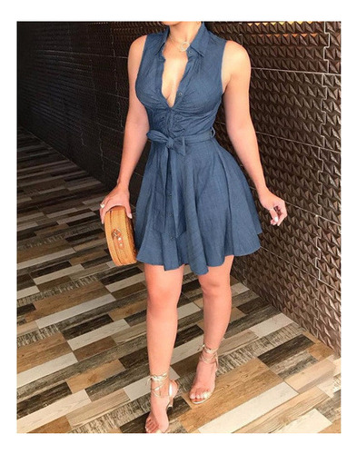 Vestido De Verano De Mujer Ajustado Sin Mangas Con Encaje