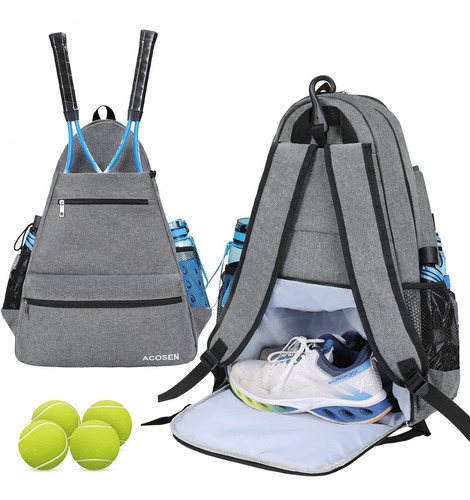 Mochila De Tenis Para Guardar Accesorios. Gris B