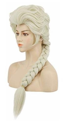 Vgbeaty Adult Women Long Beige Braided Wig Halloween 3qbcl