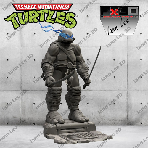 Escultura De Leonardo, La Tortuga Ninja - ¡un Fan Art Impre