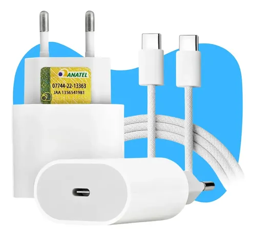 Carregador Usb-c 30w Turbo Tipo C Para iPhone 15 16 17 Compatível Samsung Xiaomi Redmi Carregador Celular Rápido Com Cabo Tipo C