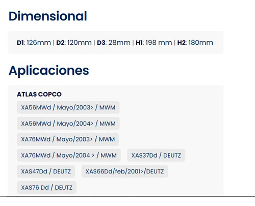 Filtro Separador Atlas Copco 1659-4360-00