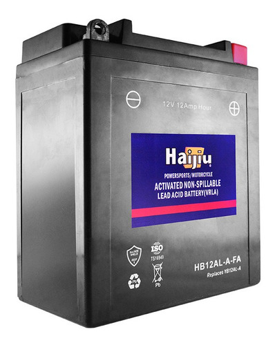 Imagen 2 de 9 de Batería Moto Haijiu Hb12al-a-fa Agm Gel Libre Mantenimiento