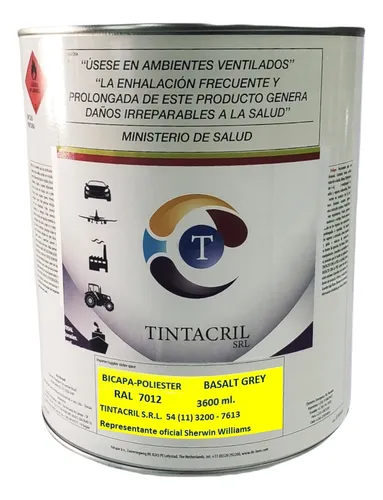 Pintura Bicapa Ral 7012 X 3.6 Lts. Gris Basalto
