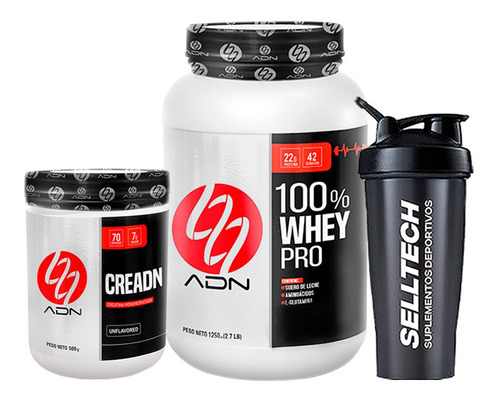 Pack Adn 100 Whey Pro 1.25kg Chocolate Creadn 500gr