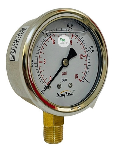 Manometro En Gliserina De 0 A 15 Psi