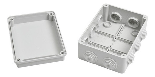 Caja De Conexiones Gabinete 15x11x7 Cm Exterior 10 Entradas Color Blanco