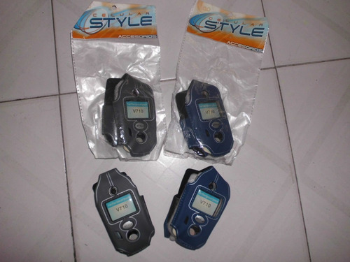 Forro De Celular Motorola V710 Gris Y Azul (2v)