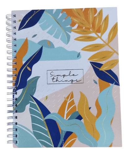 Cuaderno C/espiral Onix Tapa Dura Nature A4 96hjs Hoja Rayada 70 grs Modelo Simple Things Color Azul