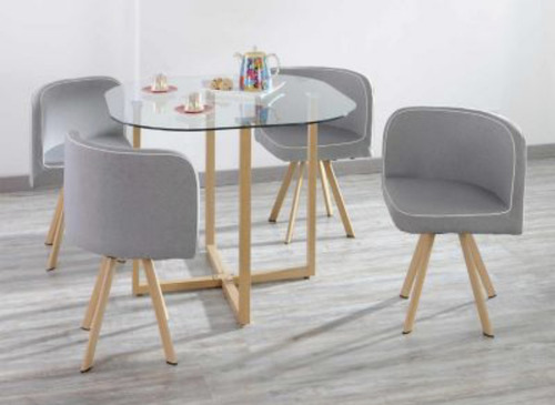 Juego De Comedor Auxiliar X4 Ciudades Puestos Minimalista