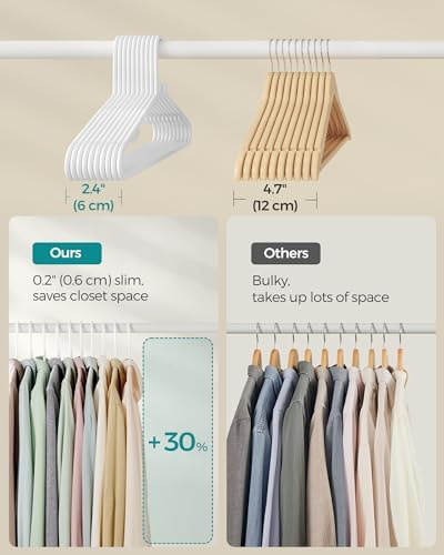 Songmics Perchas De Plástico Paquete De 50, Perchas Para Rop