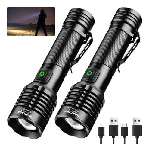 Linterna Led De Bolsillo Recargable, 20000 Lmenes, 5 Modos,