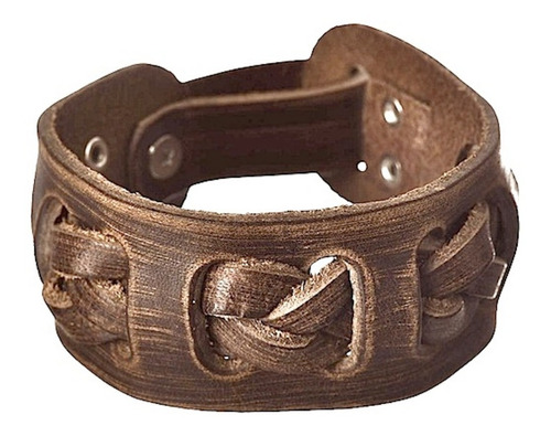 Bracelete Couro Legítimo Country Cowboy Ajuste Trançado Top