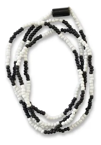 Guia Preto Velho Colar Preto E Branco Umbanda Candomblé 60cm | MercadoLivre
