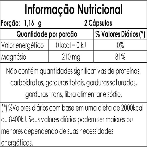 Cloreto De Magnésio P.a 60 Cápsulas - Duom Sabor Sem Sabor