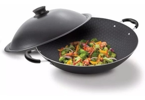 Olla Wok Starflon Paris Negro Tramontina