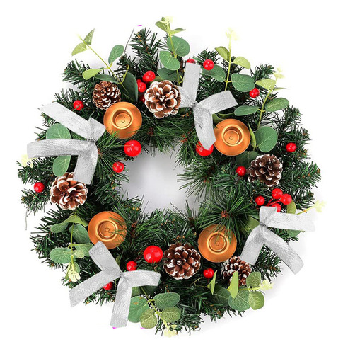 Cb Widget Home Velas Sin Decoración Navideña, Corona Navidad