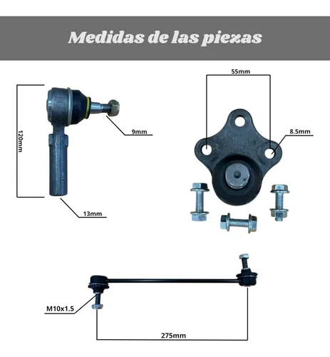 Kit Direccion Ecosport Caja + Extremos + Bieleta + Rotula