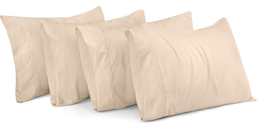 Fundas De Almohada Queen 4 Pack Cierre De Sobre Suave T...