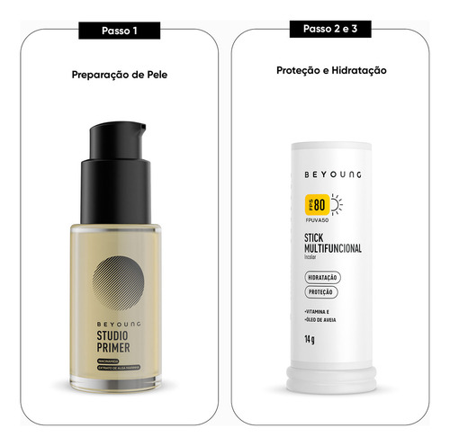 Kit Beyoung 1 Studio Primer Matte E 1 Stick Incolor Fps 80
