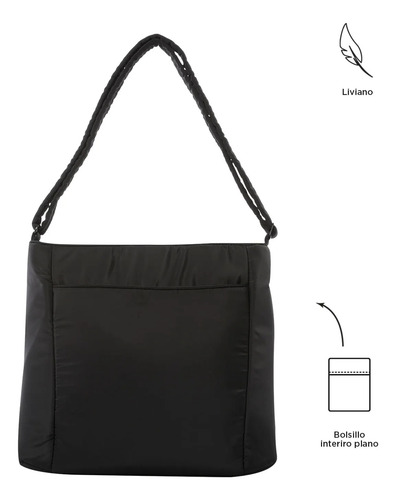 Totto Bolsa De Dama - Mujer Crossbody Tote Con Porta Laptop Negro (black)