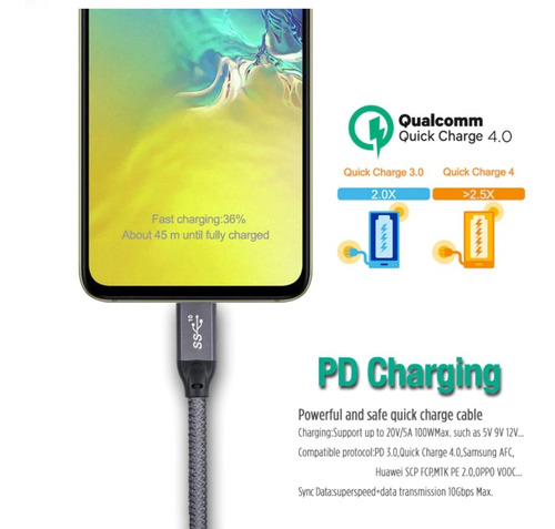 Imagem 7 de 8 de Cabo Thunderbolt 3 Ou 4 Usb-c 20gbps 4k 60hz / Full Hd 165hz