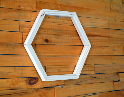 Cuadro Hexagonal De Colo-colo, Bastidor De Madera De 30cm.