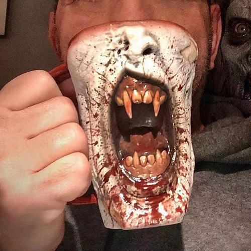 Estatua De Taza De Terror De Halloween, Resina Gótica Para