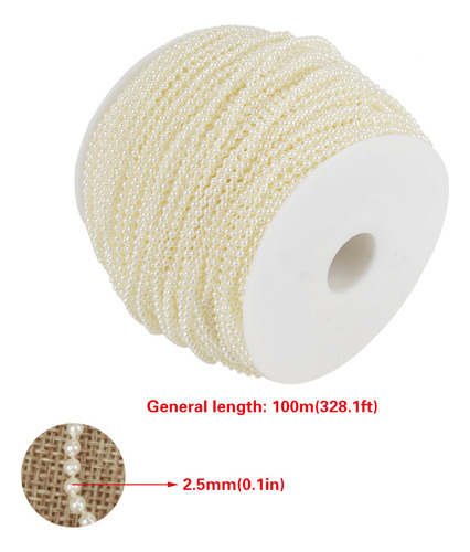 Rollo De Perlas, 100 M, Guirnalda De Cuentas De Alambre De I